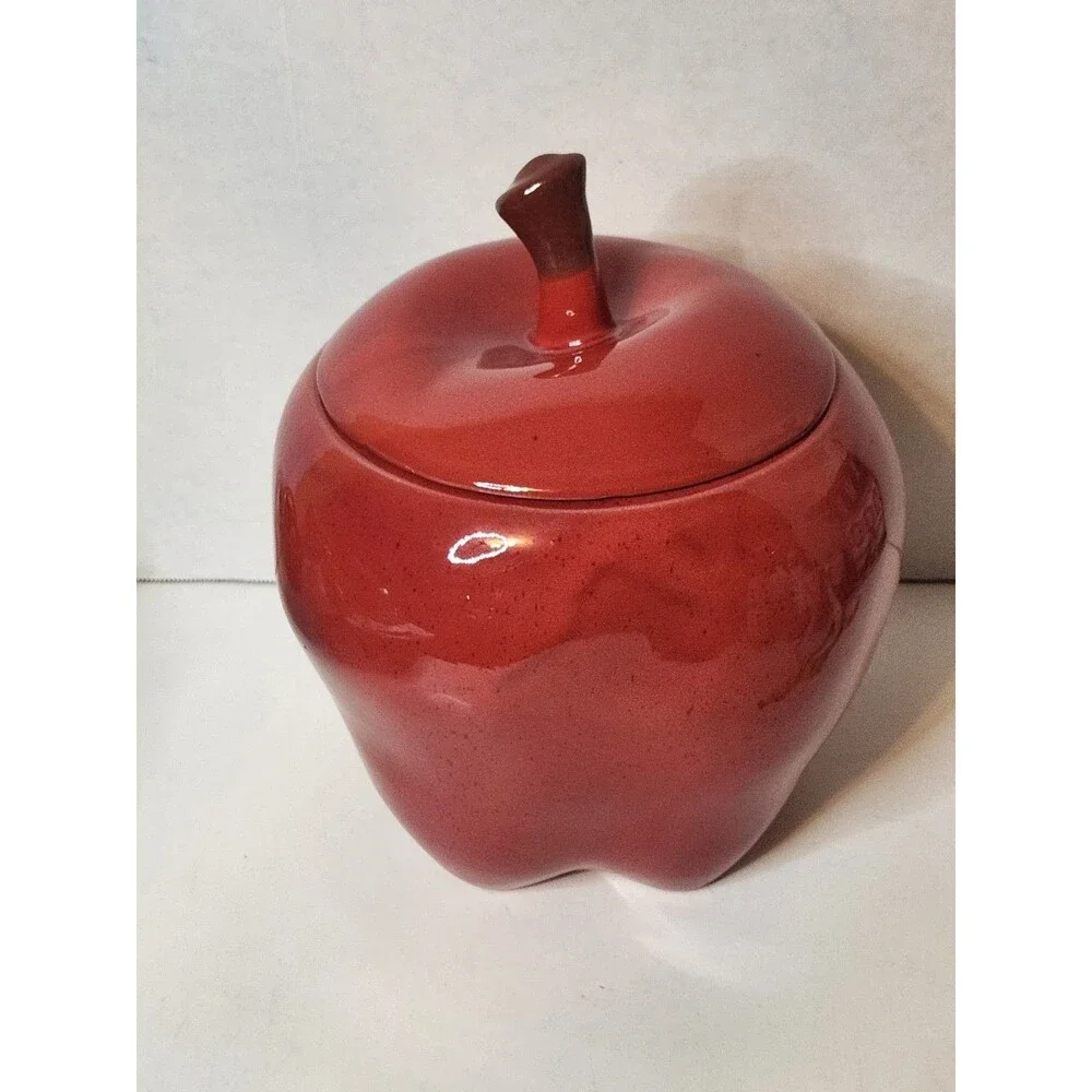 Rare Vintage Large Red Apple Cookie Jar